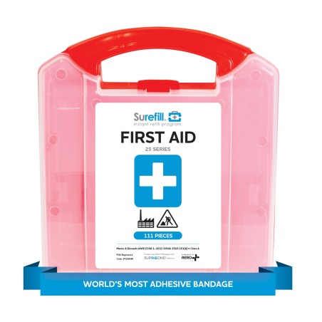 Surefill® 25 Series Vehicle Kit ANSI 2021 A First Aid Kit – Red Translucent Case