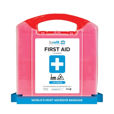 Surefill® 50 Series ANSI A First Aid Kit – Red Translucent Case