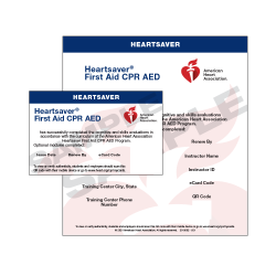 Heartsaver® First Aid CPR AED eCard (CPR and Aquatics Instructos/Faculty Only)