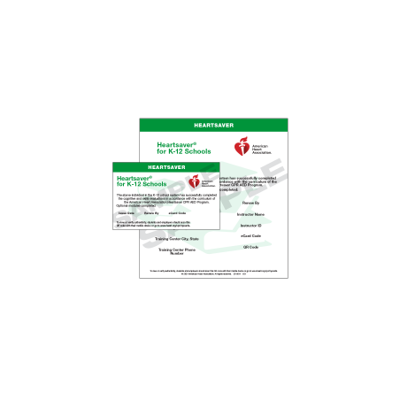 Heartsaver® for K-12 Schools eCard (CPR and Aquatics Instructos/Faculty Only)