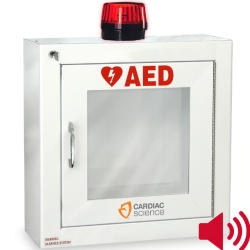 Cardiac Science Semi-Recessed Wall Cabinet with Alarm & Strobe, Security Enabled